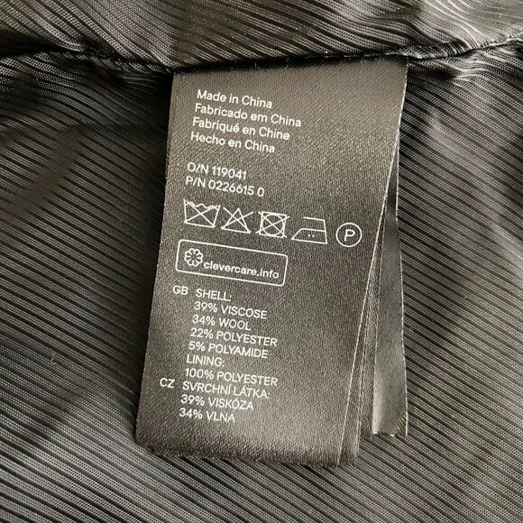 H&M Coat Jacket‎ Black White Mix Viscose Blend NWT - Picture 7 of 9